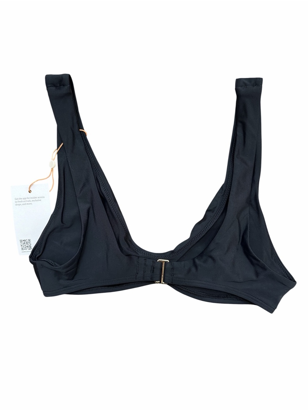 Quince Italian Plunge Bikini Top Black Size Small NWT - Picture 3 of 4